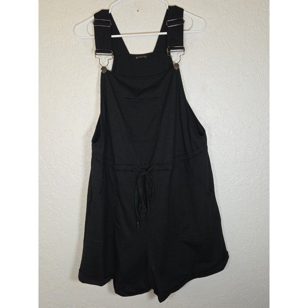 BloomChic Romper Womens 12 Gray Drawstring Overall Shorts Pockets Polyester